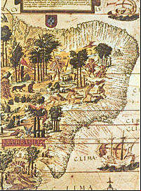 Mapa do Brasil no século XVI - Reprodução